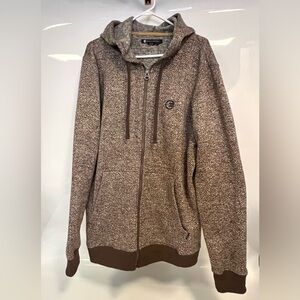 Billabong Men’s Brown Tweed Full Zip Hoodie Size XXL